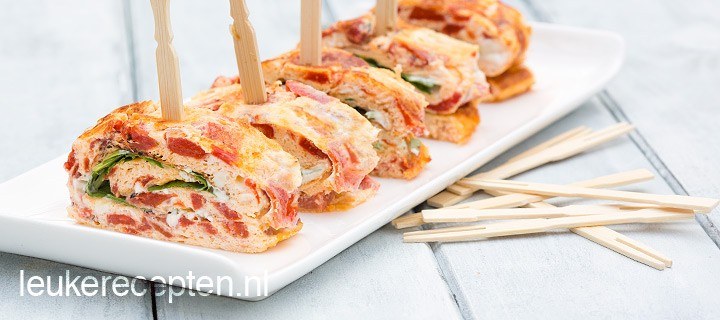 Omeletrolletjes met paprika