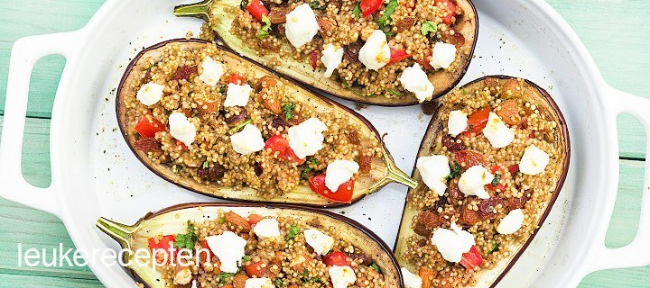 Gevulde aubergine met quinoa