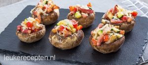 gevulde champignons met spekjes