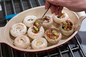 gevulde champignons met spekjes stap 3