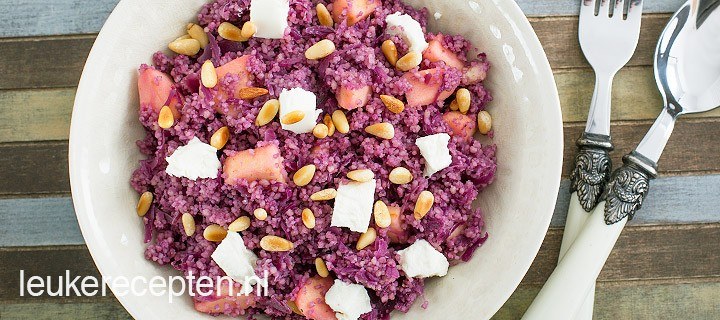 Couscous met rode kool en geitenkaas