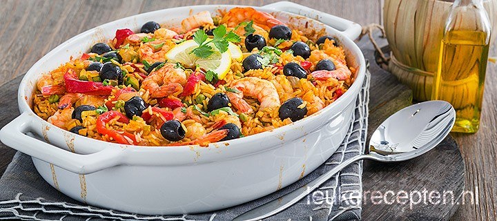Spaanse ovenschotel met garnalen