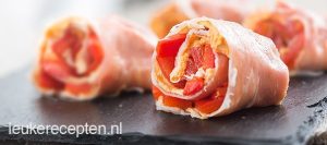 parmaham rolletjes met paprika