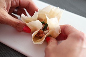 filodeeg buideltjes met geitenkaas 01