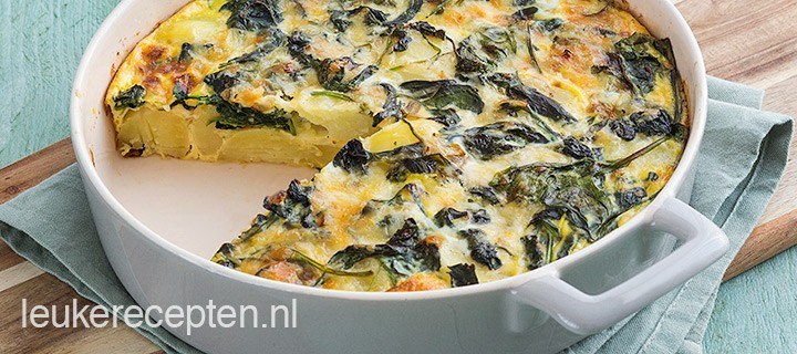 Aardappeltortilla met spinazie