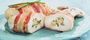 gevulde kipfilet met champignons