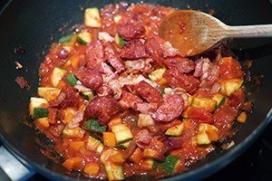 pasta met chorizo en feta 01