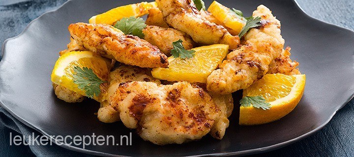 Oosterse kip met sinaasappelsaus