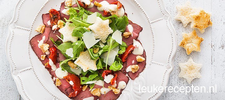Rosbief carpaccio met citroenmayonaise