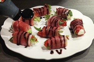 serranoham rolletjes met mozzarella