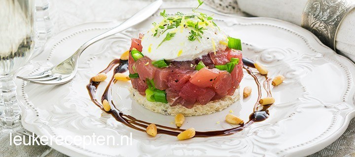 Tonijntartaar met balsamico