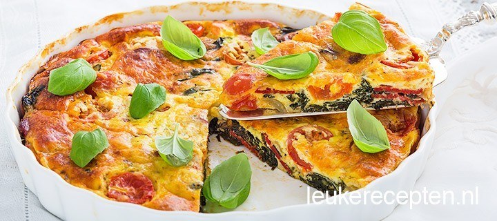 Frittata met spinazie en chorizo