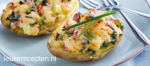 gevulde aardappel met spekjes