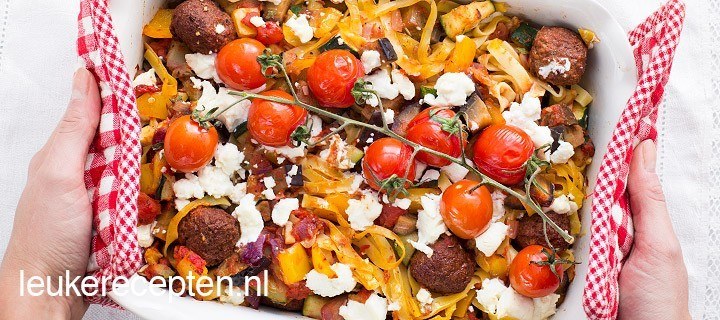 Tagliatelle met ratatouille ovenschotel