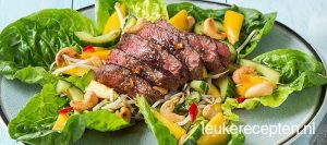 oosterse salade met biefstuk