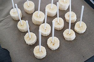 Chocolade banaan lollies stap 2