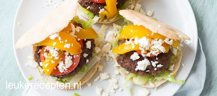 Griekse pita burgers