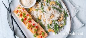 oosterse zalm met kokosrijst