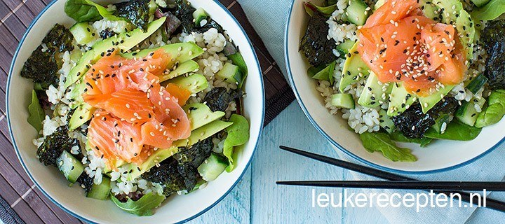 Sushi salade met zalm