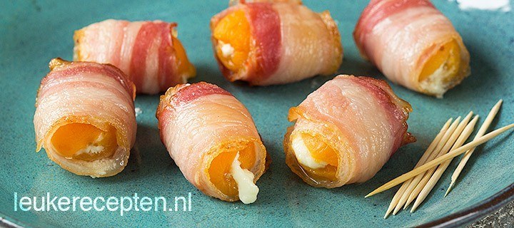 Abrikozen borrelhapje met spek