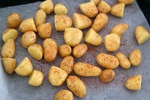 salade met geroosterde aardappels stap 1