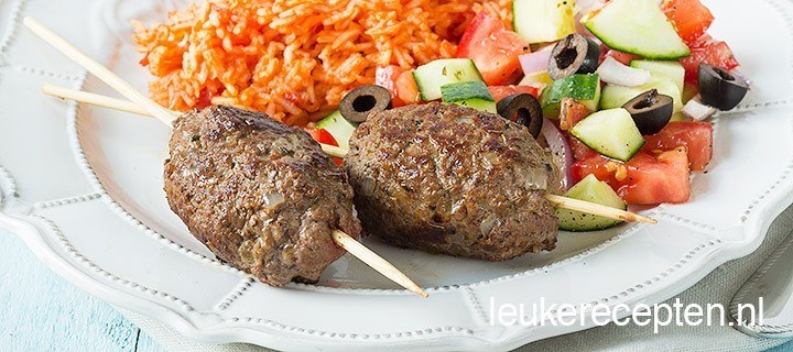 Kofta spies met tomatenrijst