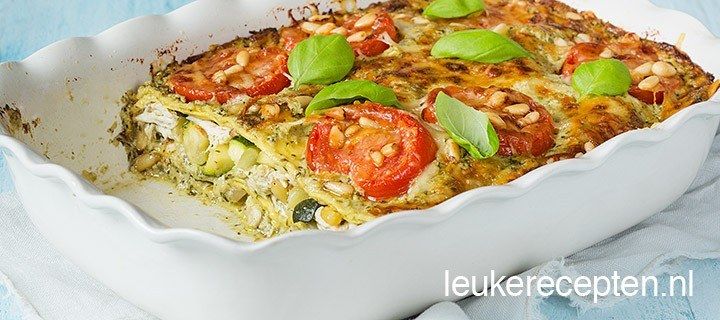 Lasagne kip pesto