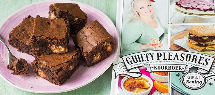 Snicker brownies recept + review Guilty Pleasures boek