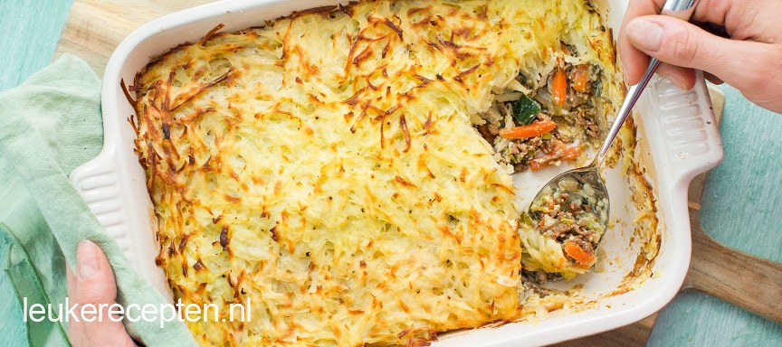 Rösti ovenschotel met gehakt