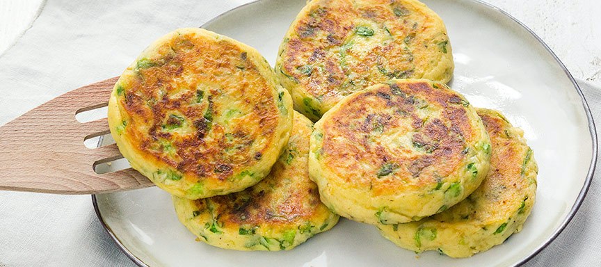 Aardappelkoeken met andijvie