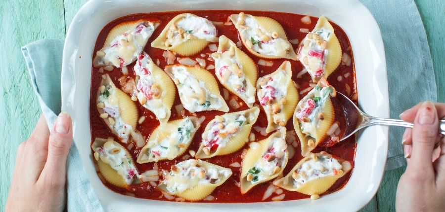 Pastaschelpen met ricotta