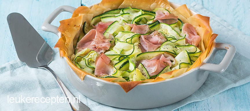 Courgette filodeeg taart