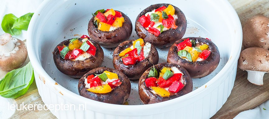 Gevulde champignons met paprika