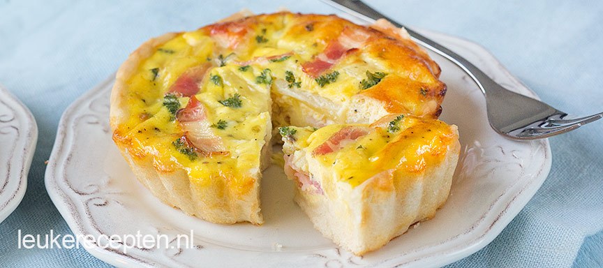 Mini quiche met spek en ananas