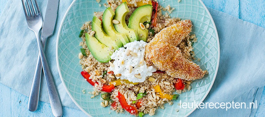 Quinoa met krokante kip