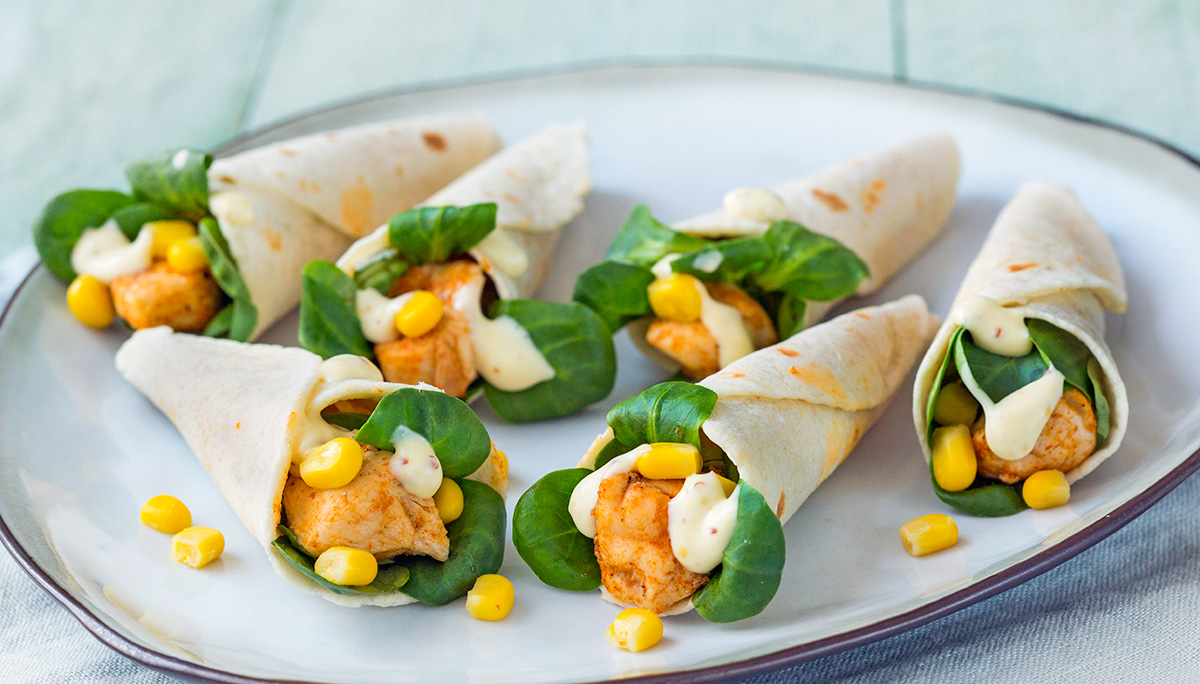 Mini tortilla hoorntjes