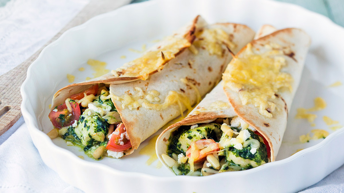 Romige spinazie wraps