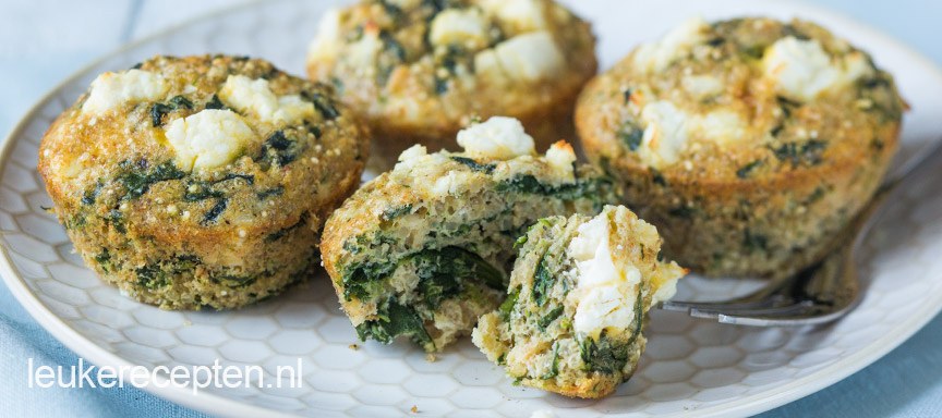 Quinoa muffins met spinazie
