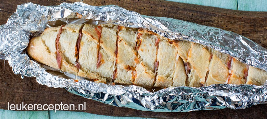 Pizza stokbrood van de BBQ