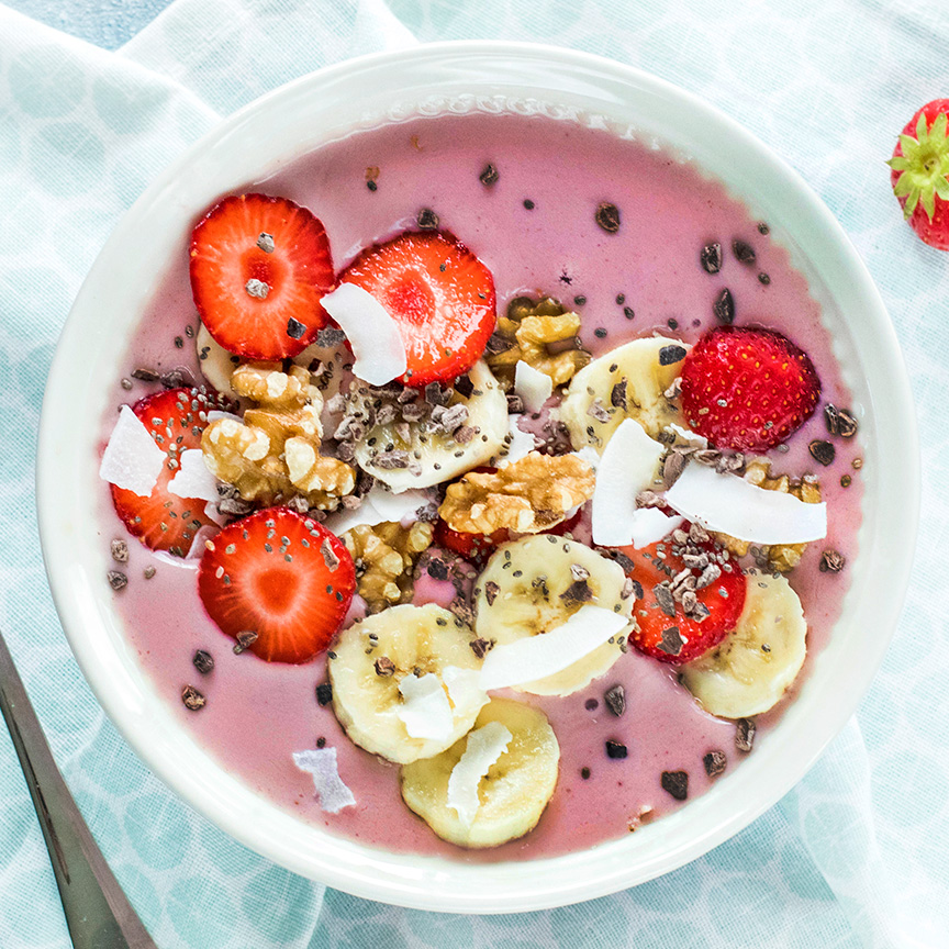 smoothie-bowl-met-banaan-en-aardbei