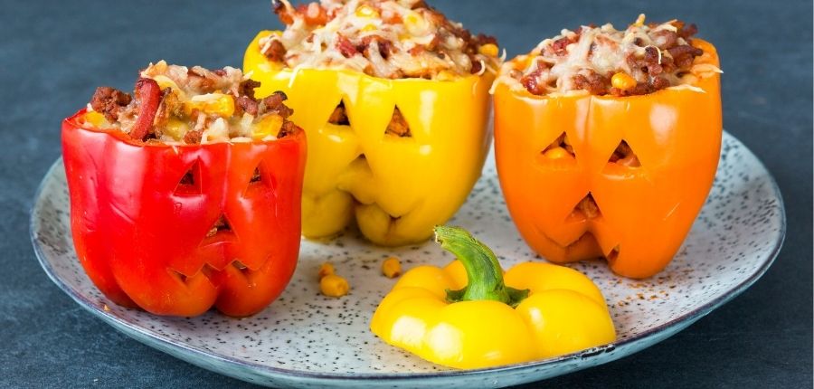 Gevulde Halloween paprika