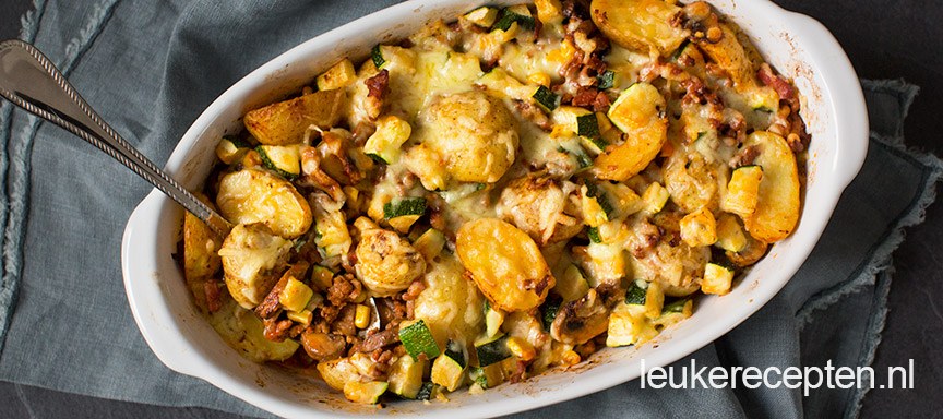 Aardappelschotel met gehakt