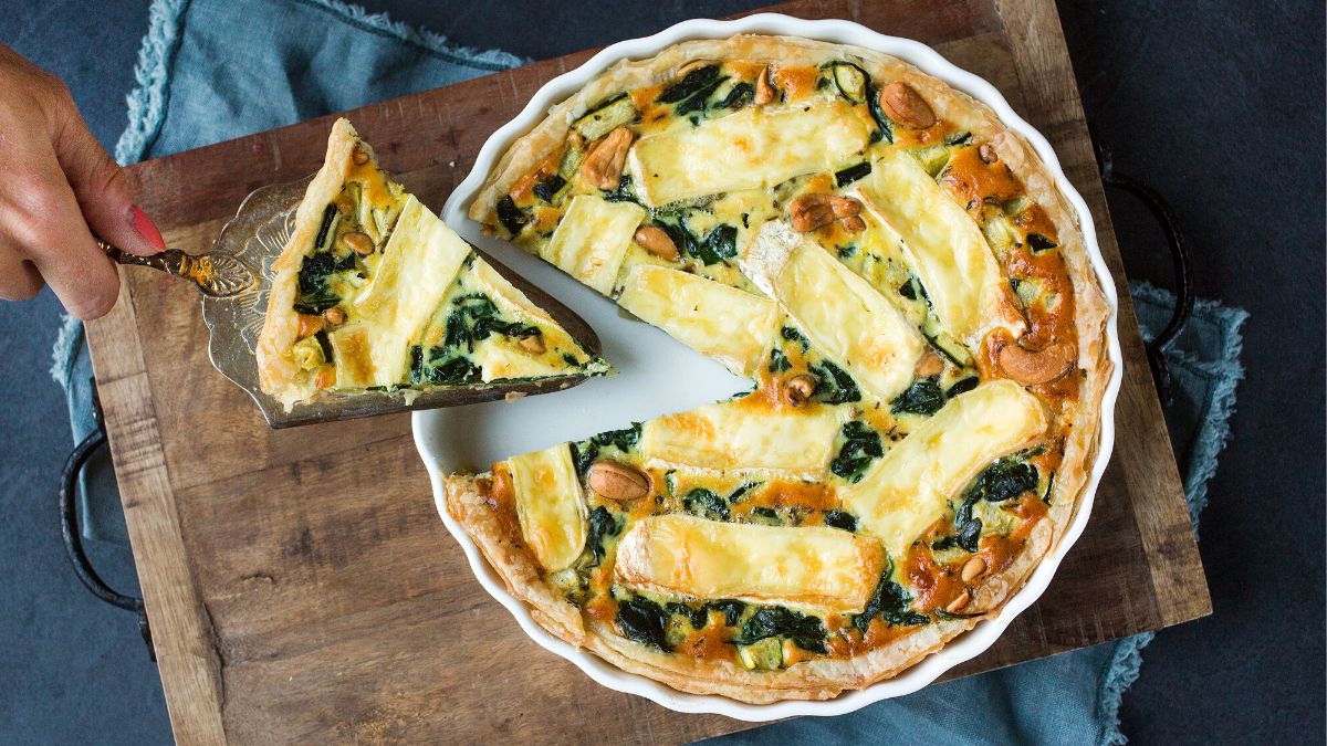 Quiche met spinazie en brie