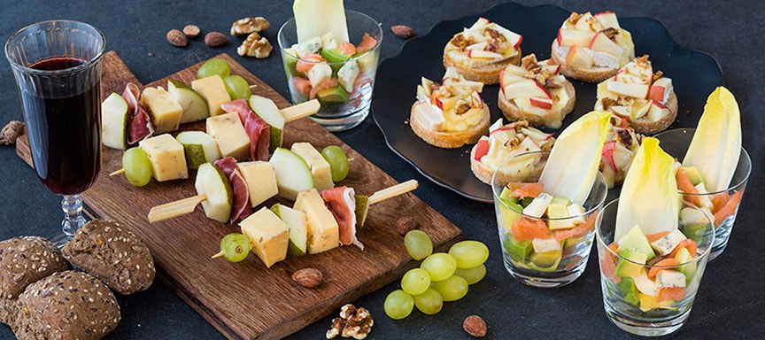 3 x feestelijke hapjes met kaas