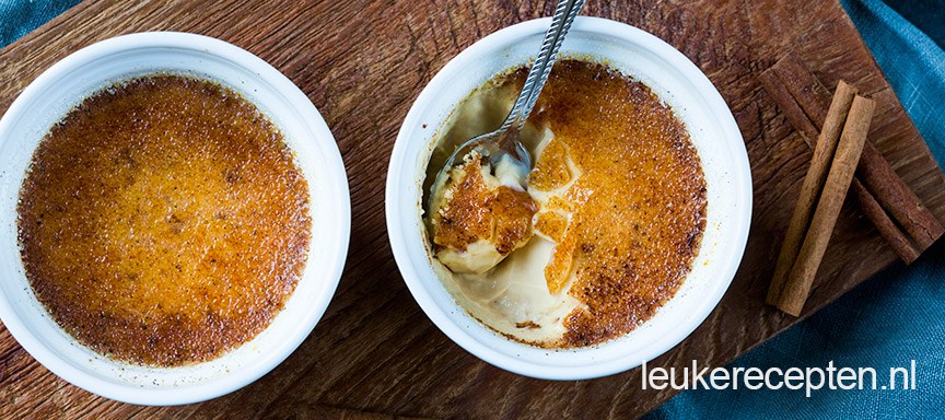 Crème brûlée met kaneel