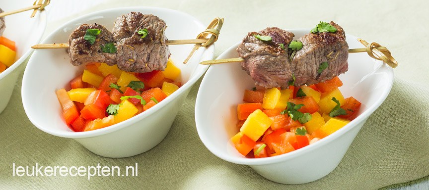 Mini bief spiesjes