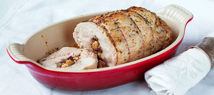 Rollade met rode ui