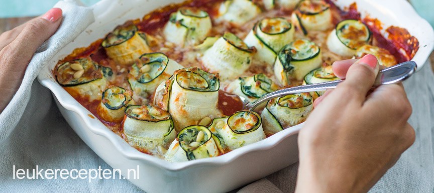 Ovenschotel met courgetterolletjes