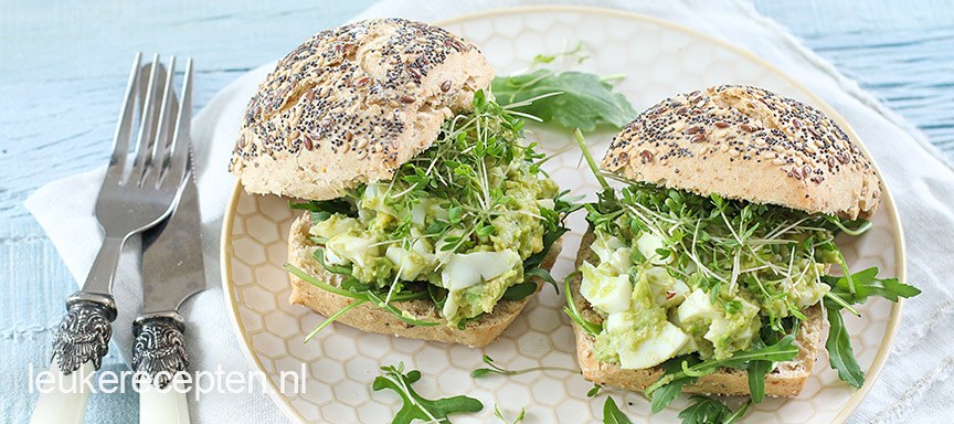Broodjes met gezonde eiersalade