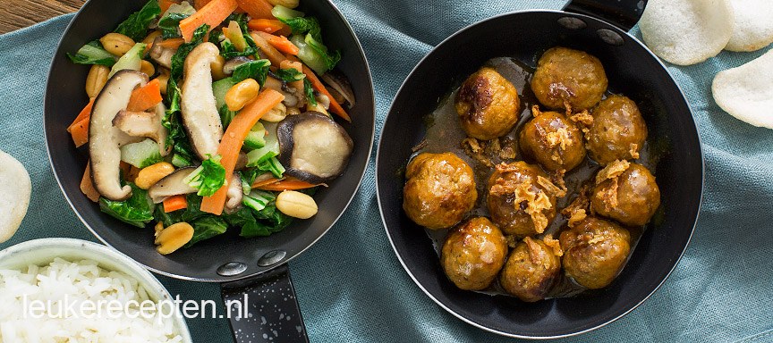 Rendang met gehaktballetjes